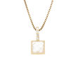 Gull halssmykke slipt zircon 7x7mm