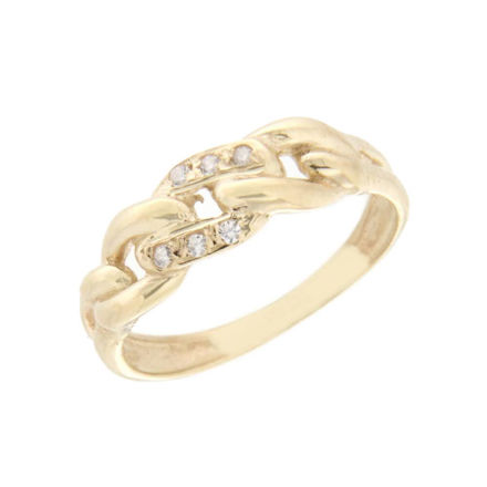 Gull ring snaret med zirconer