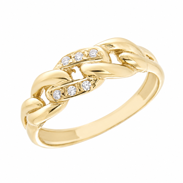 Gull ring snaret med zirconer