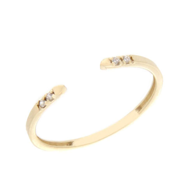 Gull ring åpen med zirconer