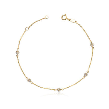 Gull armbånd Espeland med Cubic Zirconia 19cm