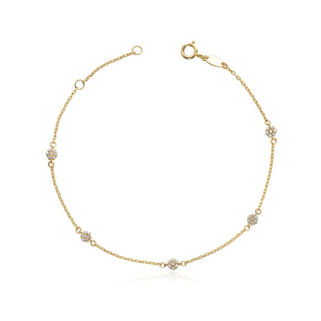 Gull armbånd Espeland med Cubic Zirconia 19cm