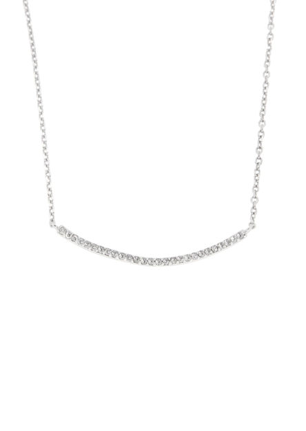 Sølv halssmykke bue & cubic zirconia