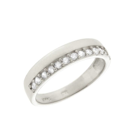Rhodinert sølv ring med zirconer