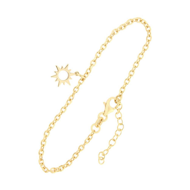Forgylt sølv armbånd CAIA sol 8,5mm 17+3cm
