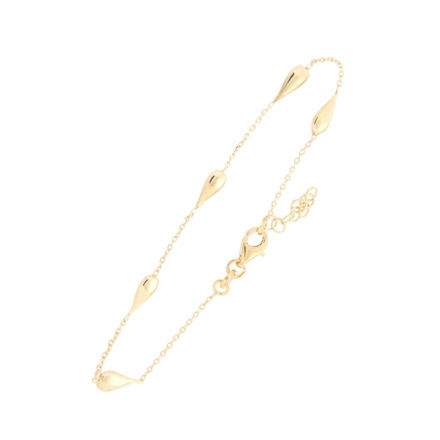 Forgylt sølv armbånd dråper 17+2cm