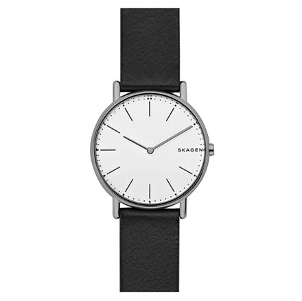 Skagen klokke stål kasse & hvit skive