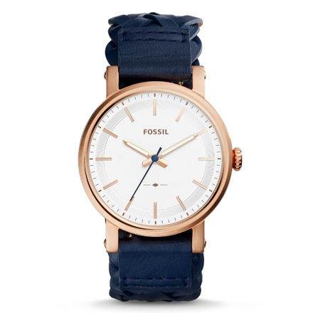 Fossil klokke rose kasse & hvit skive