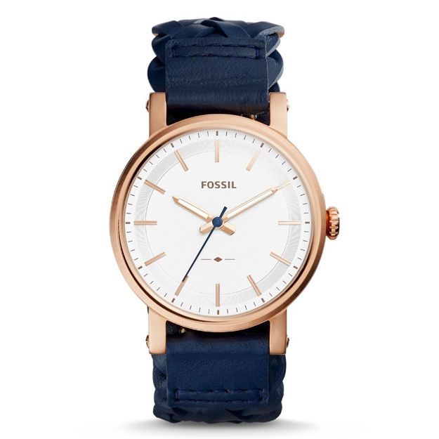 Fossil klokke rose kasse & hvit skive