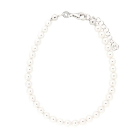 Perlearmlenke Swarovski sølvlås 4mm 16,5+3cm