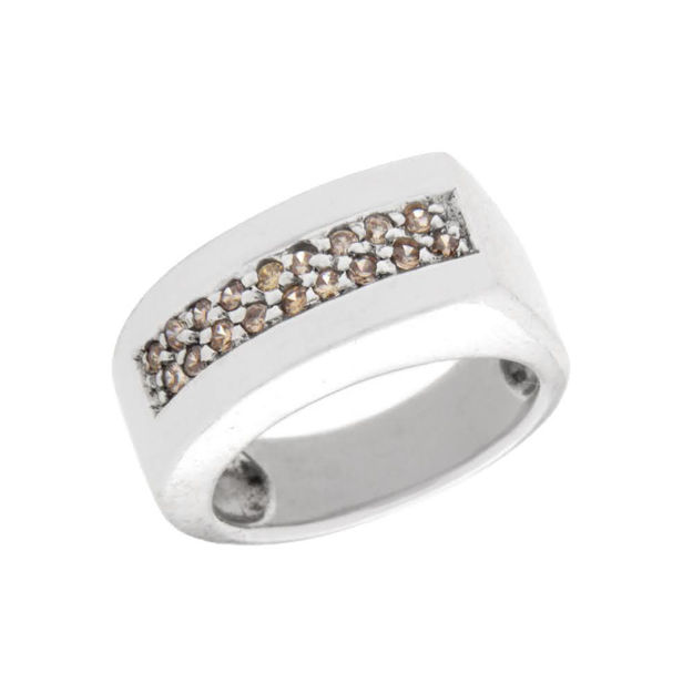 Sølv ring med orange zirconer