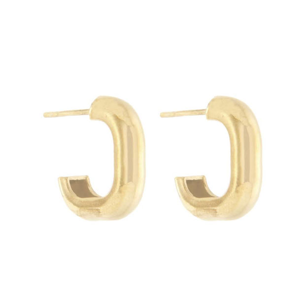 Forgylt sølv ørecreoler 4mm 15mm
