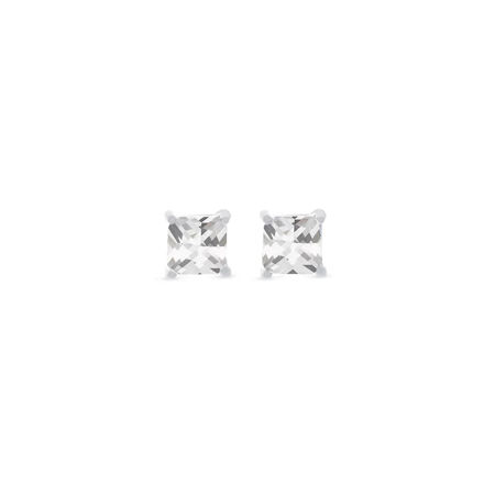 Frank 1967 stål øredobber 6x6mm Cubic Zirconia
