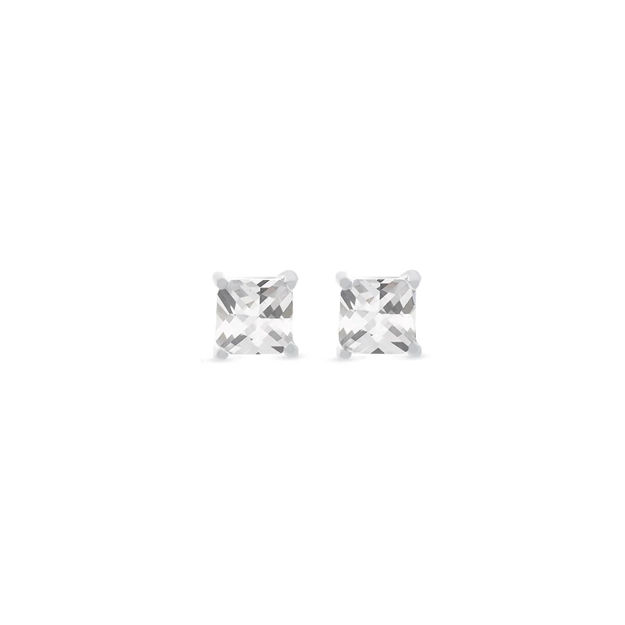 Frank 1967 stål øredobber 6x6mm Cubic Zirconia
