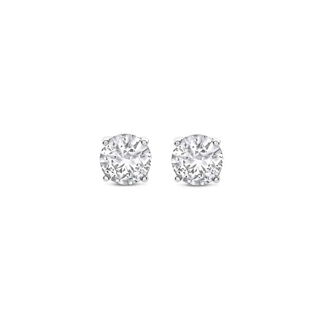 Frank 1967 stål øredobber med 6mm rund Cubic Zirconia