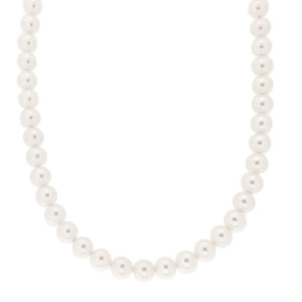 Perlekjede Swarovski sølvlås 8mm 44+5cm