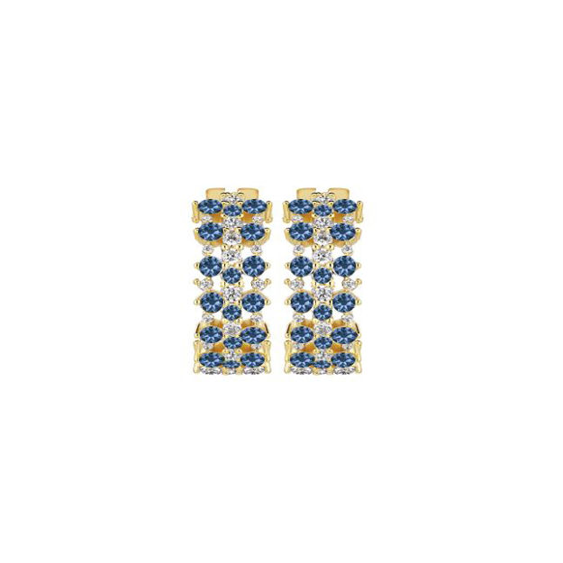 Sprinkles small tripple crystal ring ear g/blue