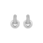 Liz double ring crystal pin ear s/clear