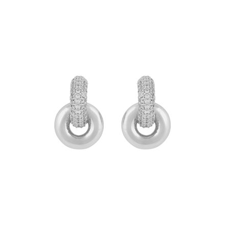 Liz double ring crystal pin ear s/clear