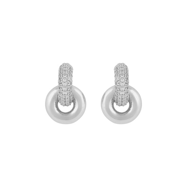 Liz double ring crystal pin ear s/clear