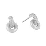 Liz double ring crystal pin ear s/clear