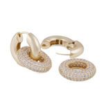 Liz double ring crystal pin ear g/clear