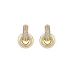 Liz double ring crystal pin ear g/clear