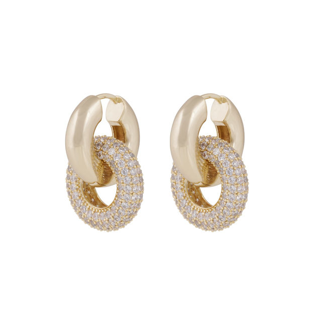 Liz double ring crystal ear g/clear