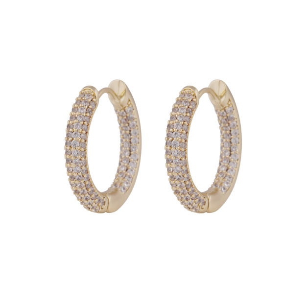 Liz big crystal ring ear g/clear