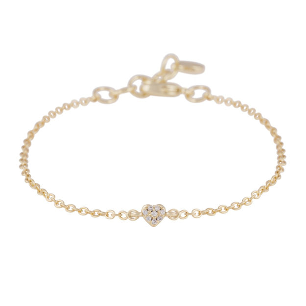 Lovely heart crystal chain brace g/clear - Onesize