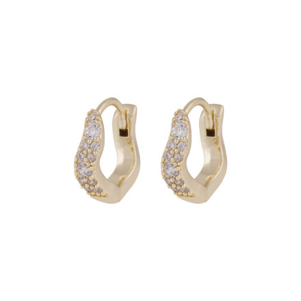 Essential curve crystal small ring ear g/clear