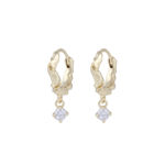Wave small crystal ring ear g/clear
