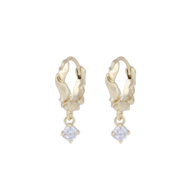 Wave small crystal ring ear g/clear