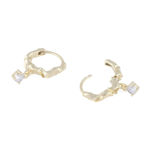 Wave small crystal ring ear g/clear