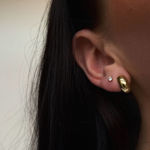 Forgylt sølv øredobber zircon 3mm