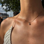 Gull halssmykke med dråpeformet Cubic Zirconia