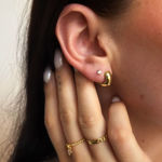 Forgylt sølv ring med pansermønster 2,8mm bred
