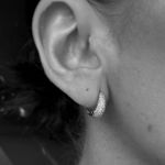 Rhodinert sølv øreringer Cubic Zirconia 14mm