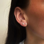 Gull ørepynt med Cubic Zirconia 3x5mm