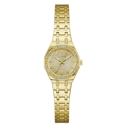 Guess Ladies Bejeweled stål & gull 25mm 30 ATM gullfarget skive