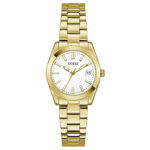 Guess Ladies Dress gullfarget stål 32mm 3 ATM hvit skive