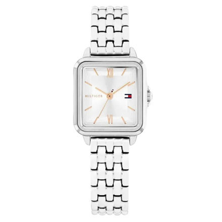 Tommy Hilfiger dameur stål 24mm 3 ATM hvit skive & stål lenke