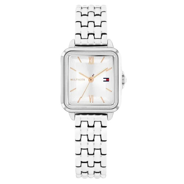 Tommy Hilfiger dameur stål 24mm 3 ATM hvit skive & stål lenke