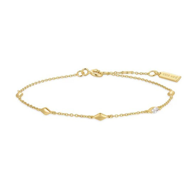 Ania Haie gold multi rhombuc station bracelet 