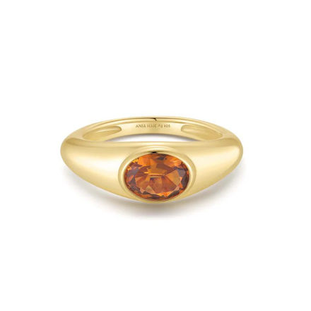 Ania Haie gold sculptural gemstone maillard ring