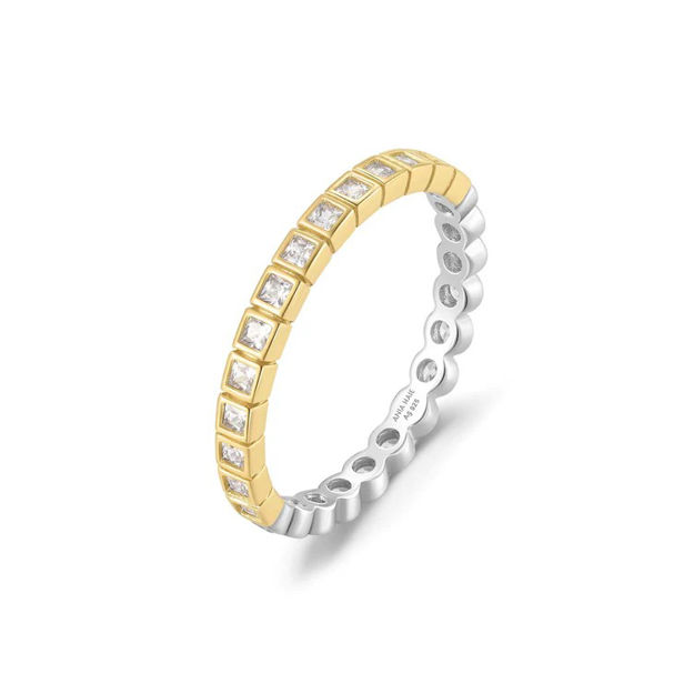 Ania Haie two-tone square and circle bezel ring