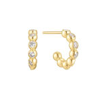 Ania Haie gold bezel beaded hoop earrings 7mm
