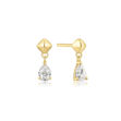 Ania Haie gold pyramid dangle stud earrings 11mm