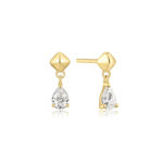 Ania Haie gold pyramid dangle stud earrings 11mm