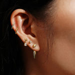 Ania Haie gold pyramid dangle stud earrings 11mm